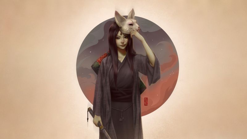 alkotás, fantázia lány, fantasy art, ázsiai, maszk, egyszerű háttér alkotás, fantázia lány, fantasy art, ázsiai, maszk, egyszerű háttér