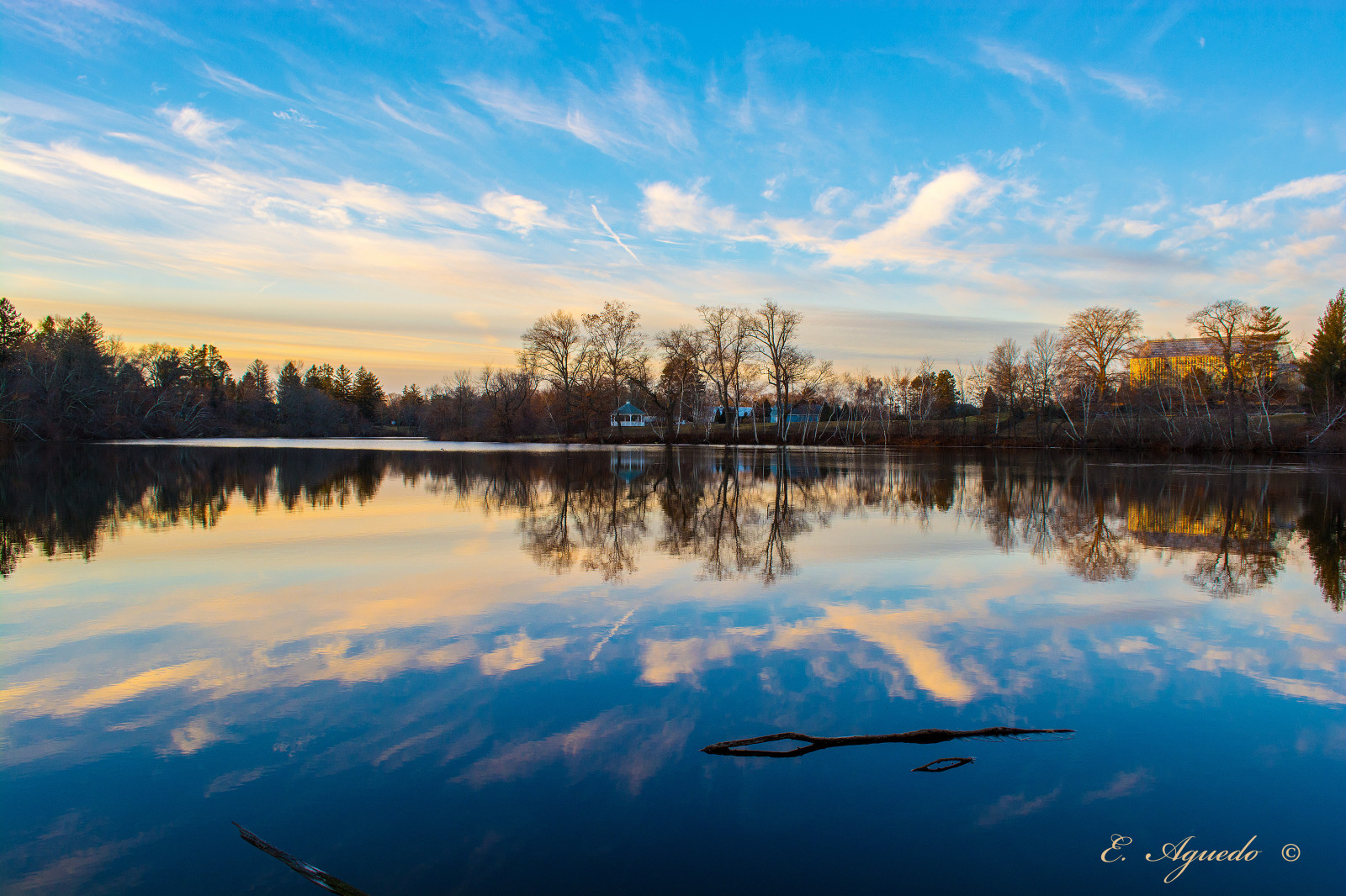 Wallpaper reflection, lake, edgewood, water, clouds, sky, sunrise
