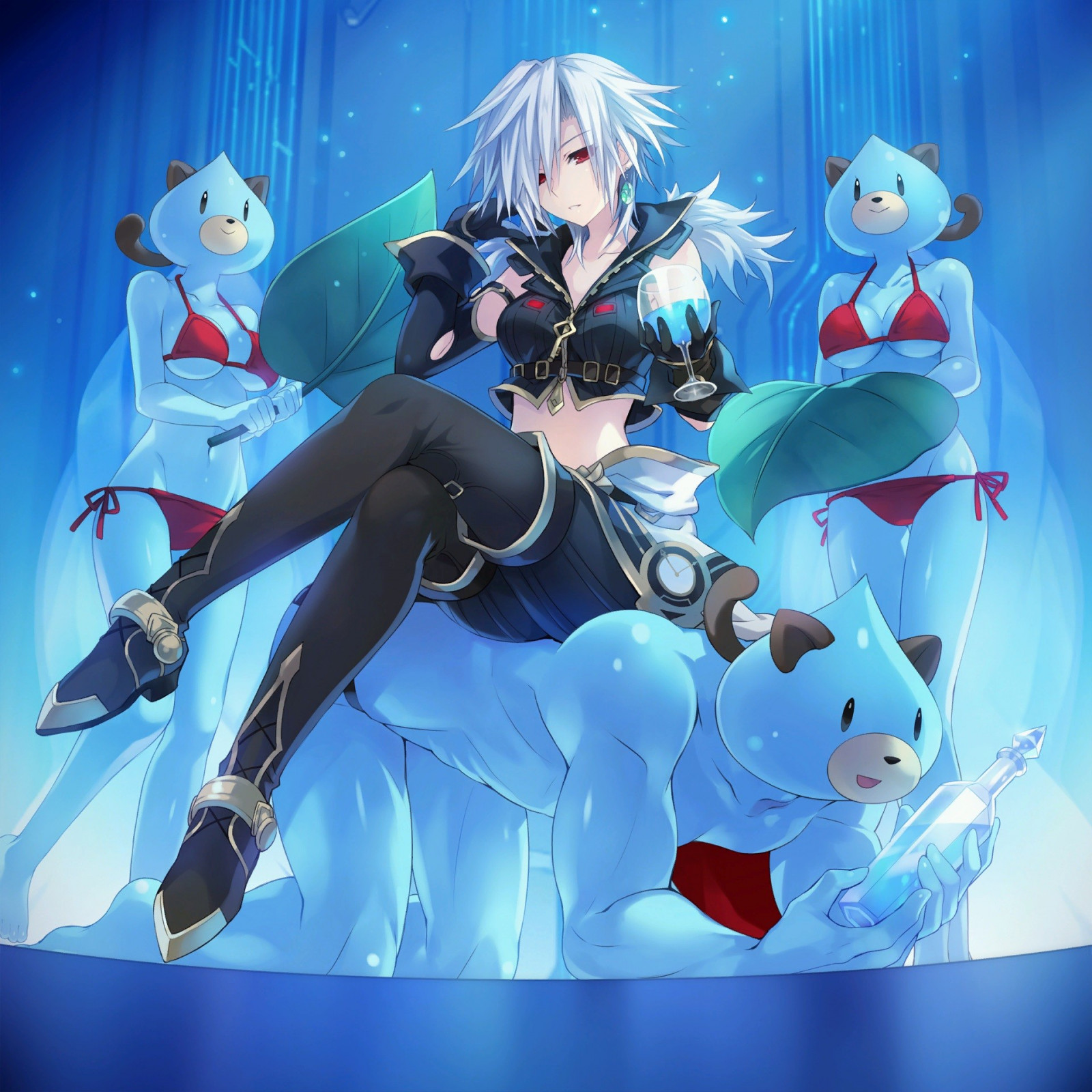 ภาพประกอบ, ผมขาว, อะนิเมะ, สาวอะนิเมะ, ผมสั้น, ตาแดง, ส้นเท้า, ภาพหน้าจอ, เมชา, วอลล์เปเปอร์คอมพิวเตอร์, มังงะ