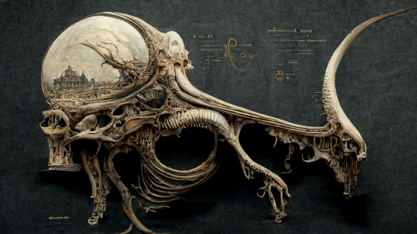 surreal,digital art,Midjourney AI,anatomy,bones,artwork