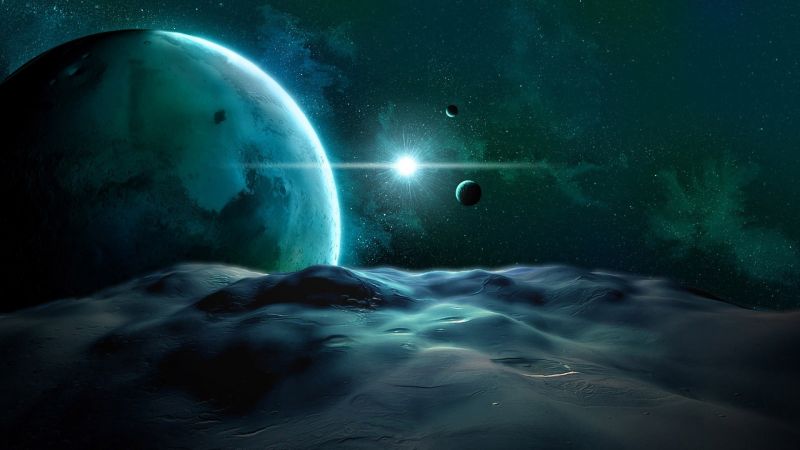 fantasy umění, planeta, prostor, Země, měsíční svit, noc fantasy umění, planeta, prostor, Země, měsíční svit, noc