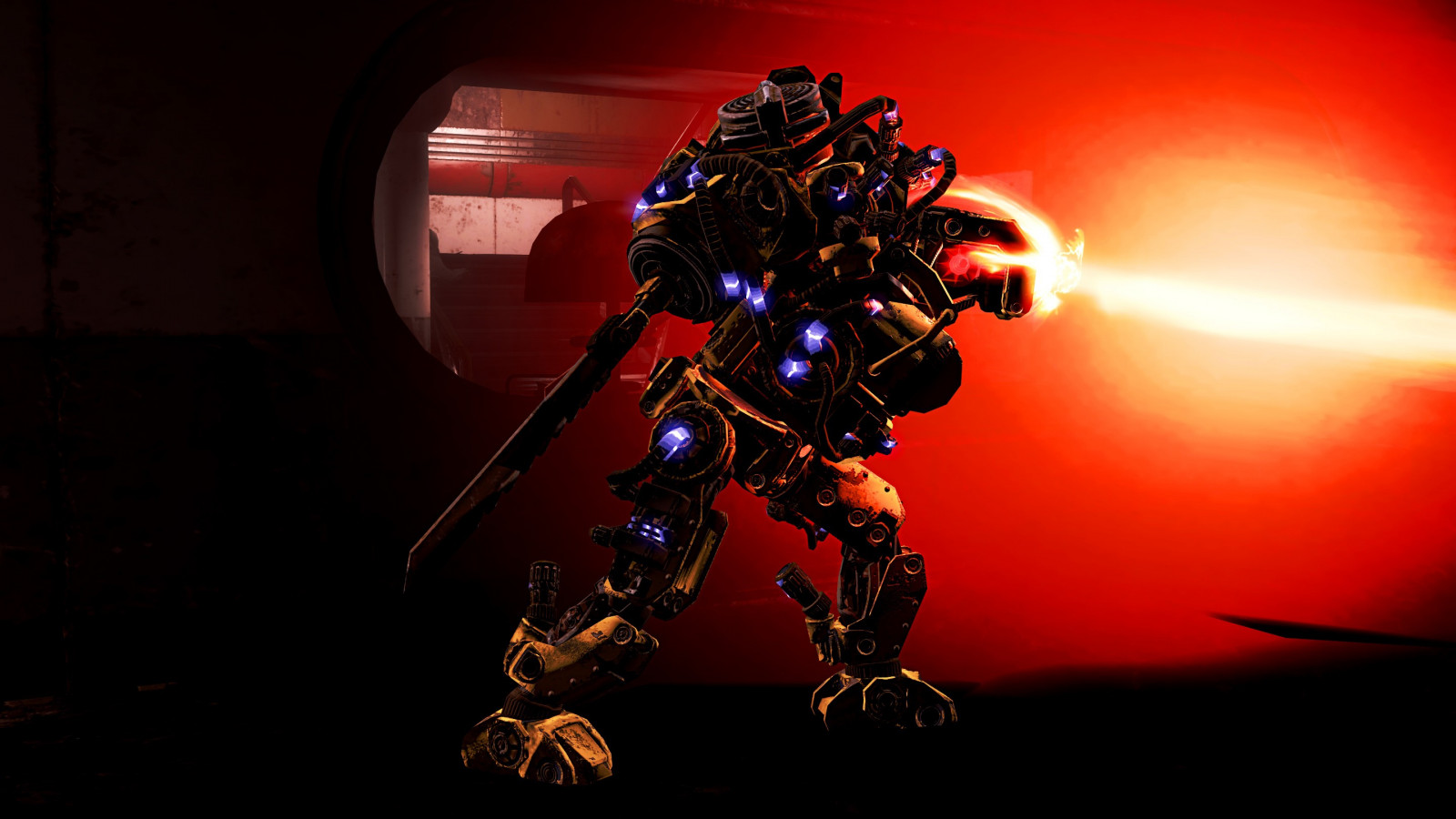 computerspil, rød, kunstværk, Falde ud, Fallout 4, maskine, lys, mørke, skærmbillede, mecha, computer tapet