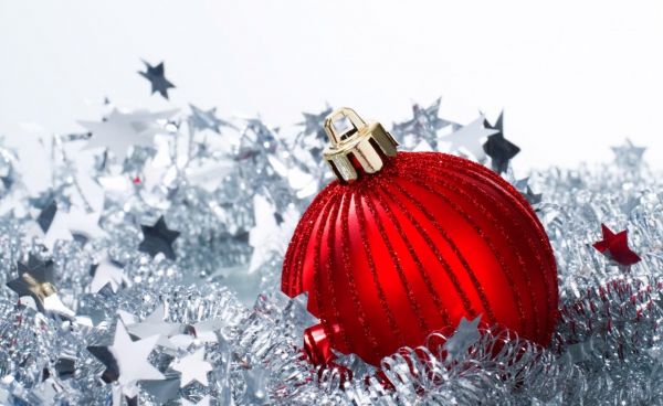 christmas decorations, New Year, balloon, tinsel, stars, attributes