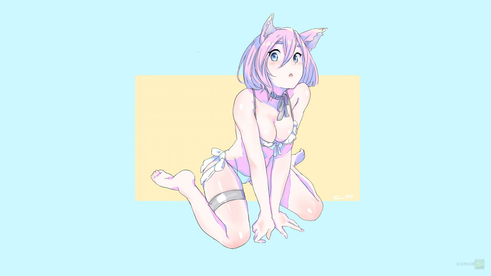 disegno, illustrazione, nekomimi, anime, a piedi nudi, cavallo, blu, cartone animato, sfaldamento, personaggi originali, rosa, pony, mano, schizzo, corpo umano, organo, cavallo come mammifero, cavallo mustang