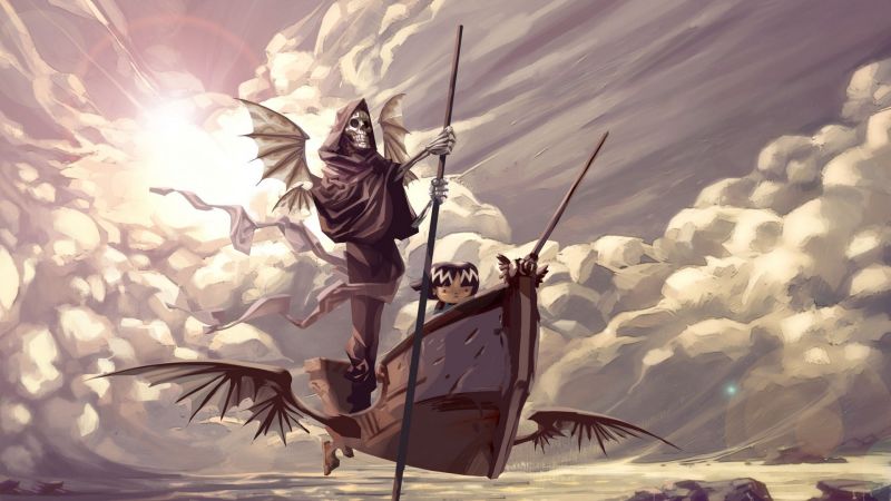 ilustrace, fantasy umění, anime, loď, umělecká díla, mraky ilustrace, fantasy umění, anime, loď, umělecká díla, mraky