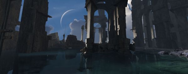 artwork, digital art, ruins, decay
