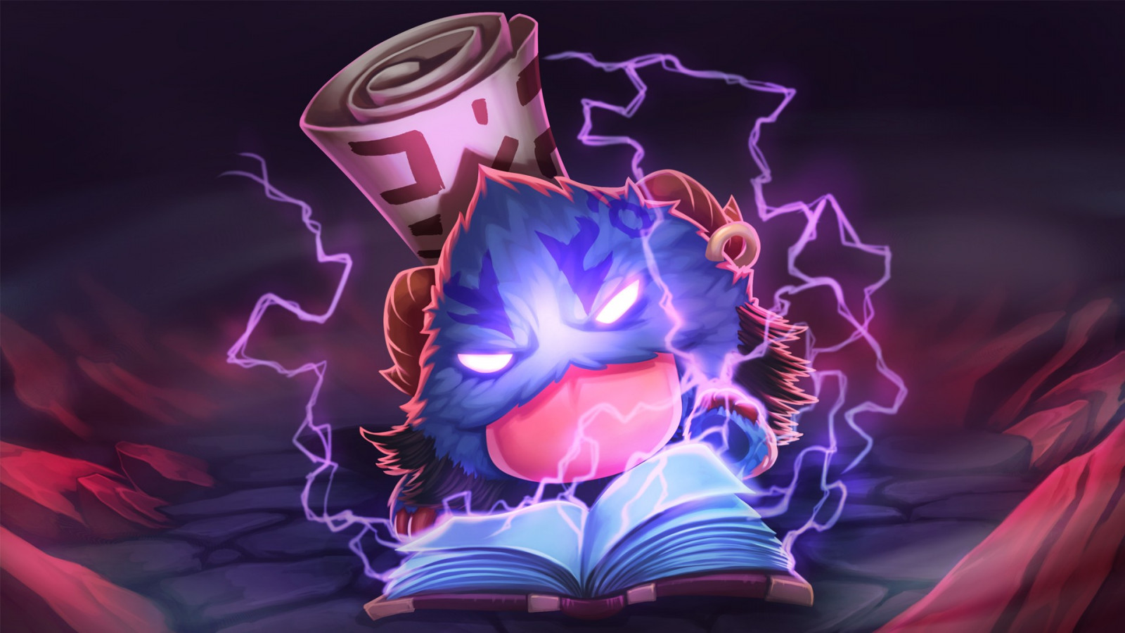 ilustrace, anime, League of Legends, nachový, Ryze, Poro, květ, Snímek obrazovky, počítač tapeta