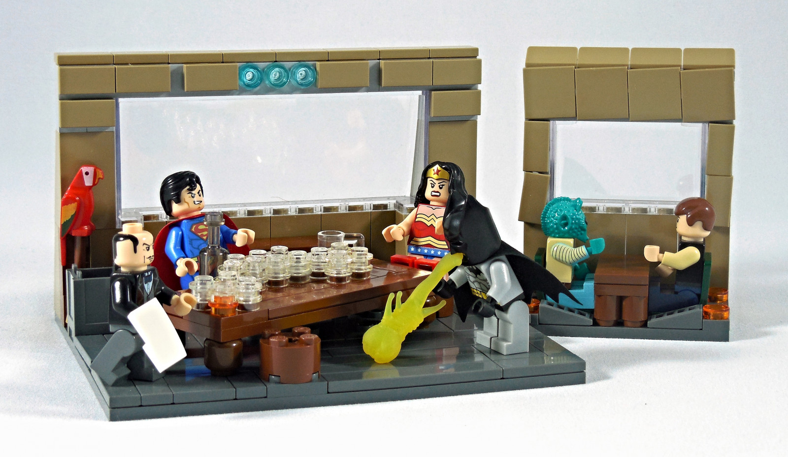 Bat-man, LEGO, Hračka, sólo, komiks, šťastný, Superman, Greedo, DC, narozeniny, žena, hvězda, han, pití, divit se, chlast, afol, války, super hrdinové, mos, Eisley, Cantina, Puke, Batsy