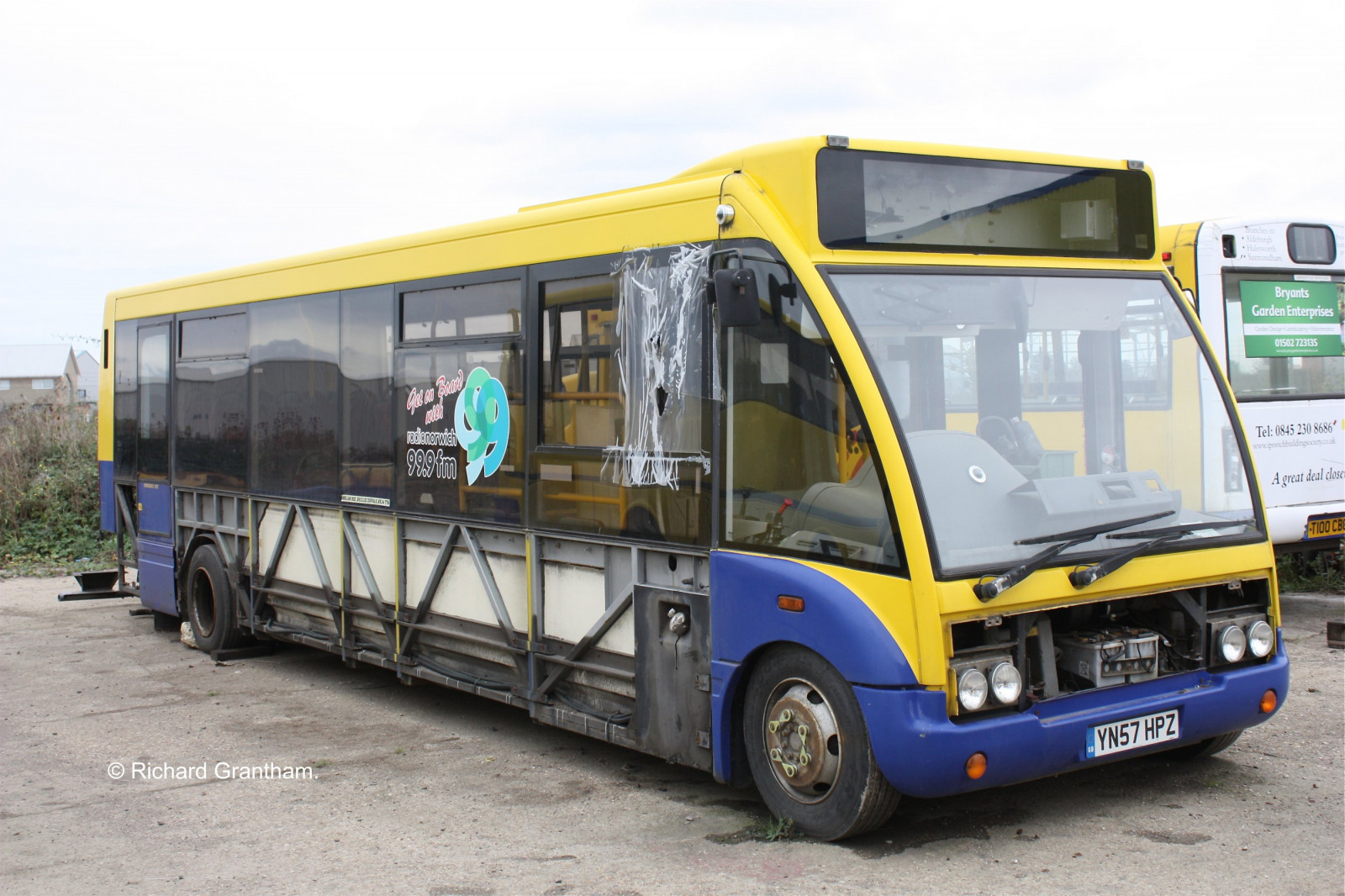 autobus, opuštěný, yard, trenér, norfolk, nezávislý, sólo, sklad, Opt, minibus, anglia, buky, sešrotován, Anglian, Yn57hpz, Eybusman