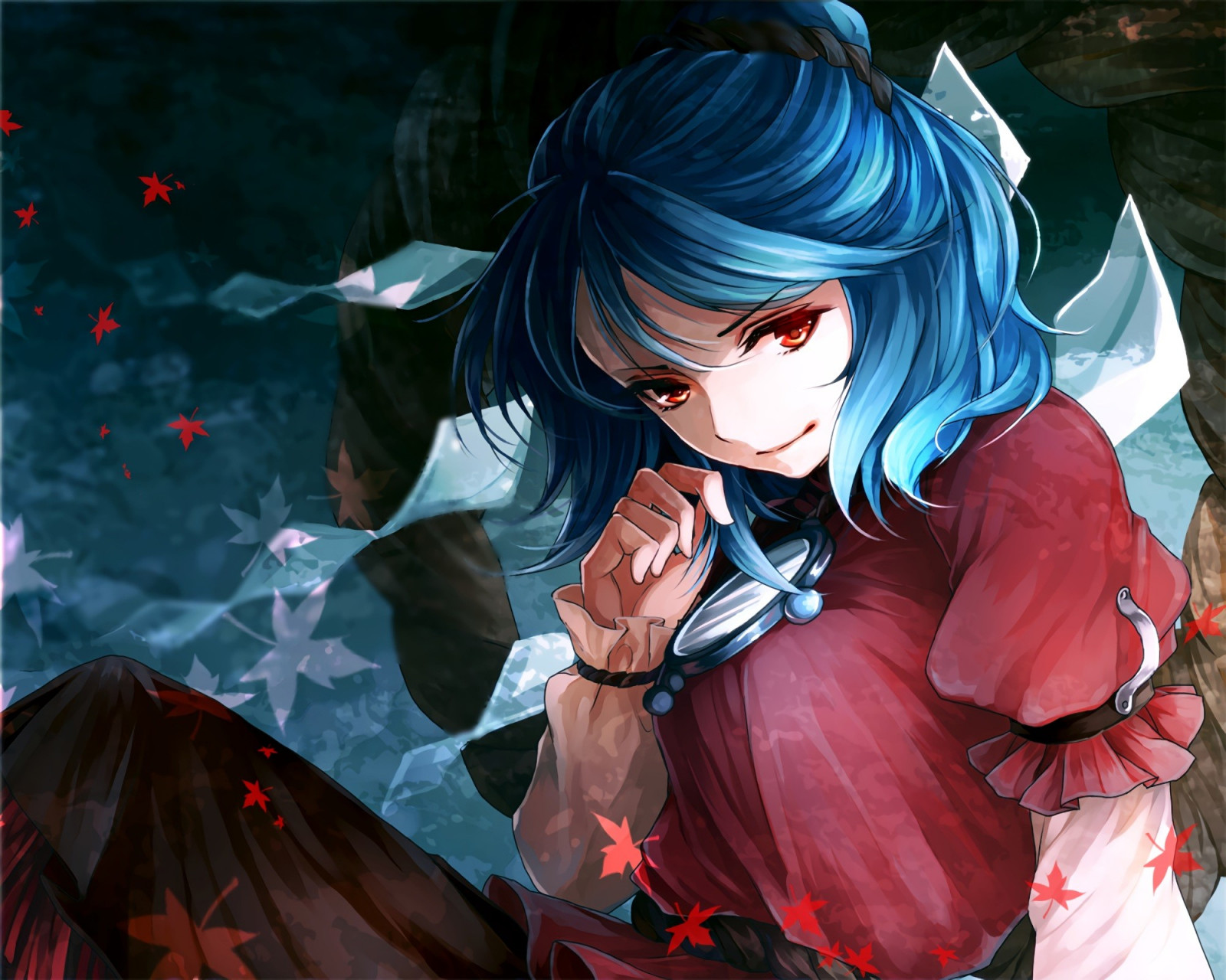 anime, Anime piger, Touhou, Yasaka Kanako, kostume, skærmbillede, mangaka
