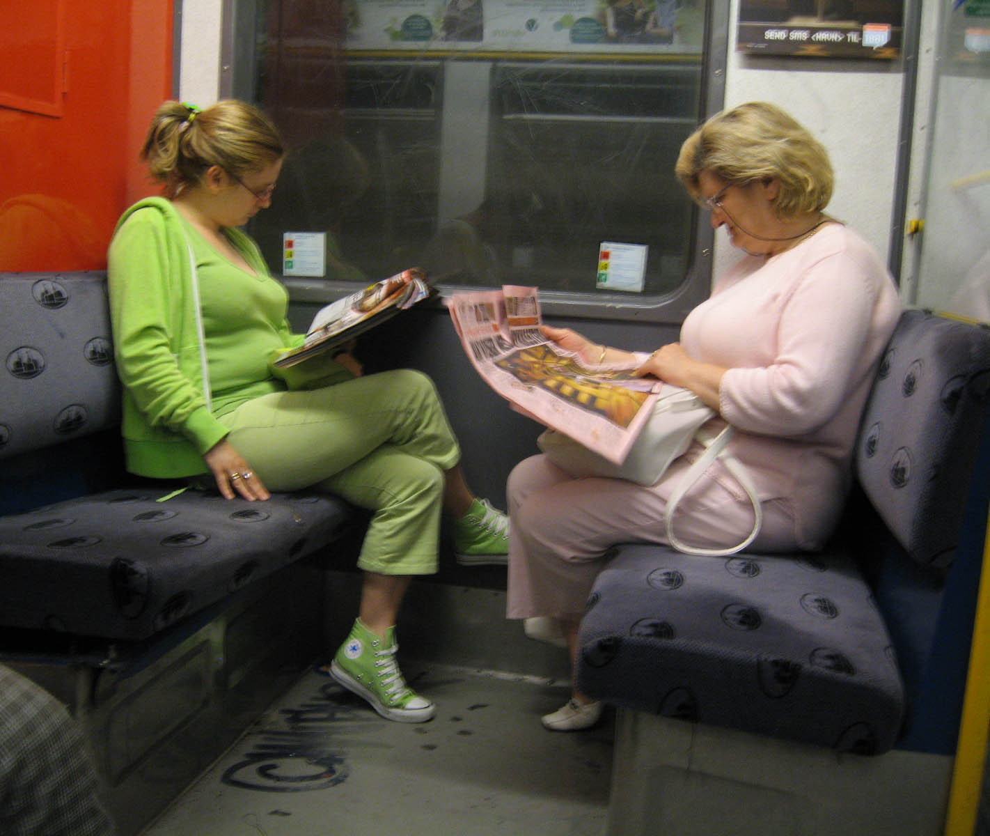 růžový, zelená, metro, Konverzovat, vg, Oslosporveier