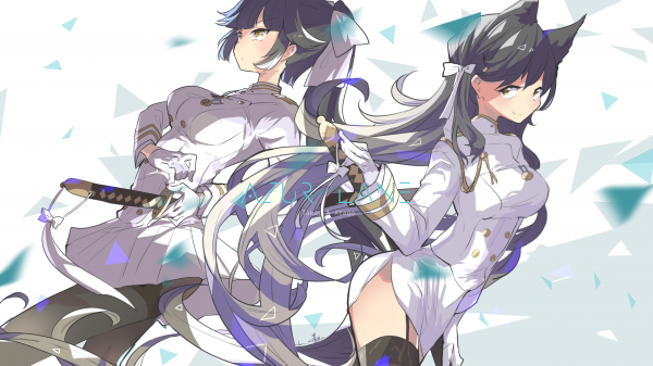 anime, anime girls, Azur Lane, Takao Azur Lane, Atago Azur Lane, ponytail
