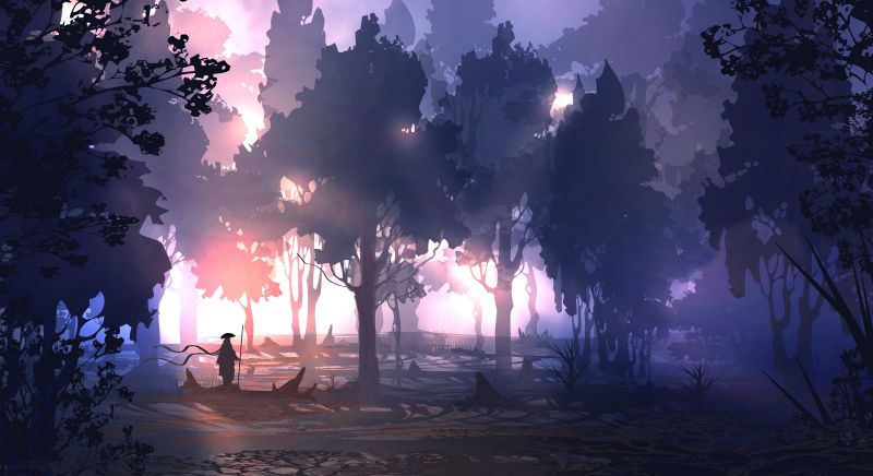 slunečnímu záření,krajina,výkres,malování,digitální umění,noc