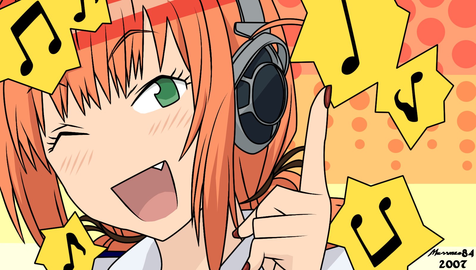 Fondos de pantalla : 1600x909 px, Anime, auriculares, Kenkou Zenrakei