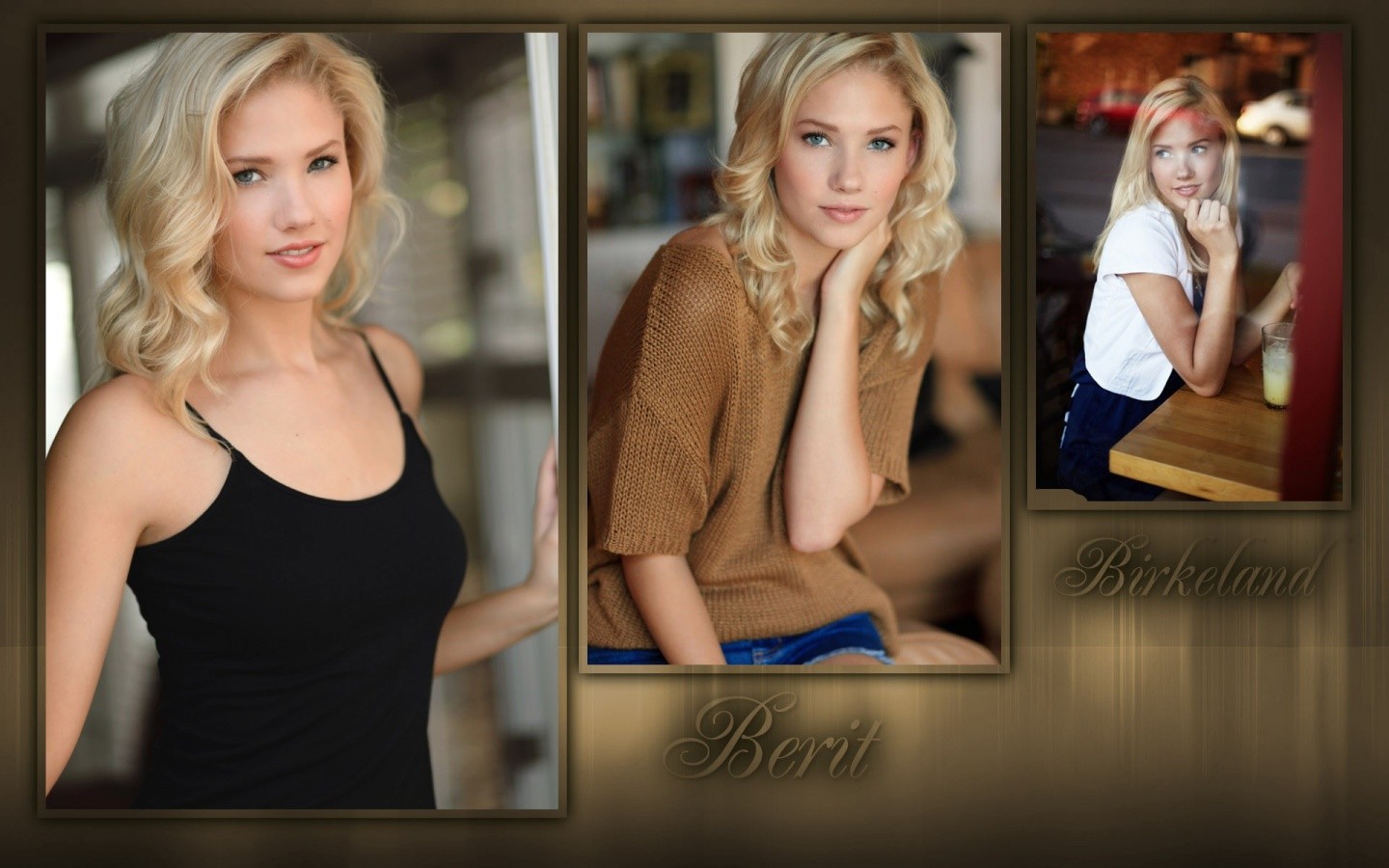 femmes, maquette, portrait, blond, cheveux longs, yeux bleus, collage, la photographie, Supermodel, Berit Birkeland, beauté, blond, Photographie de portrait, séance photo, cheveux bruns