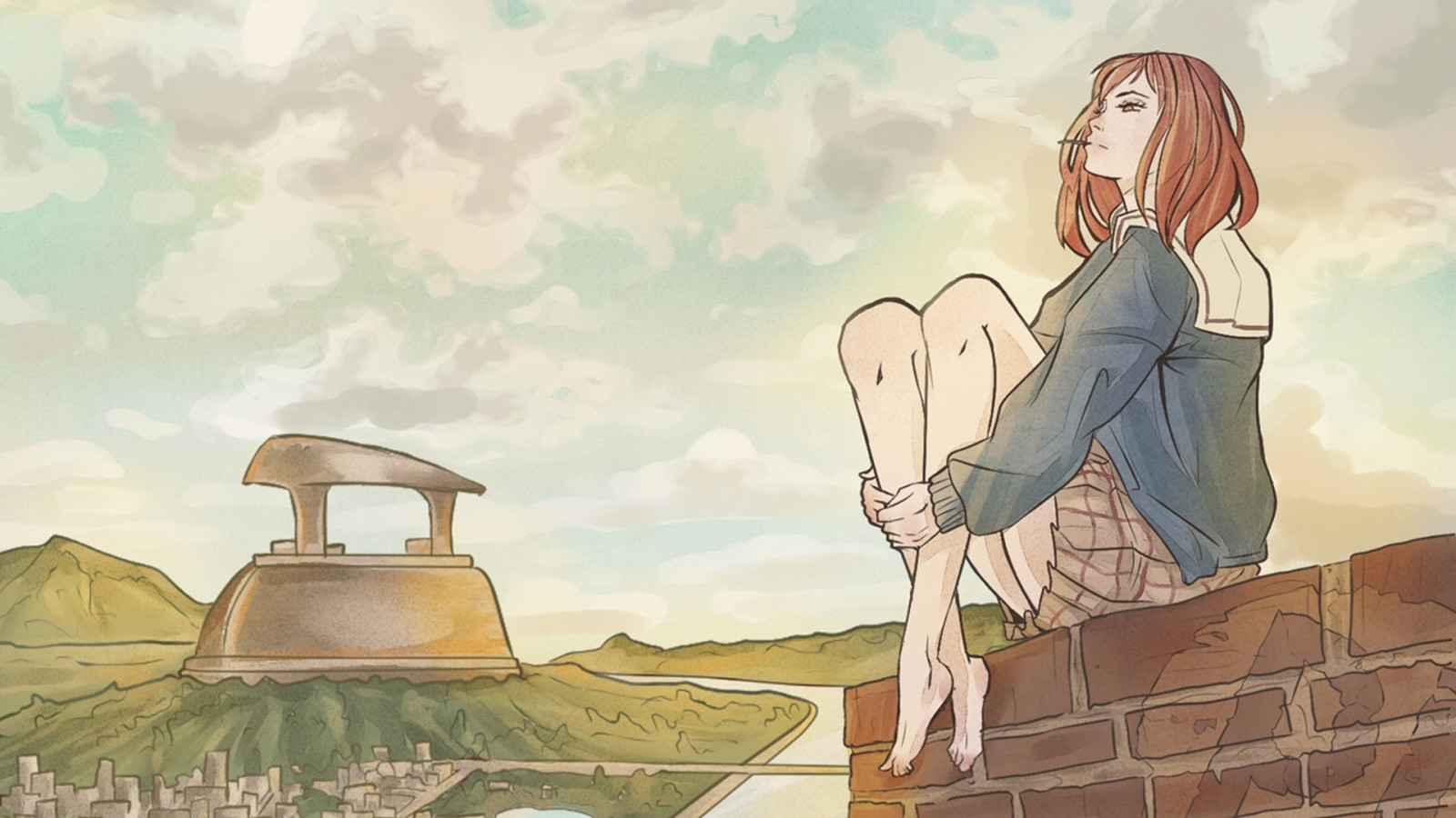 ภาพวาด, ภาพประกอบ, อะนิเมะ, การ์ตูน, FLCL, ร่าง, ภาพหน้าจอ