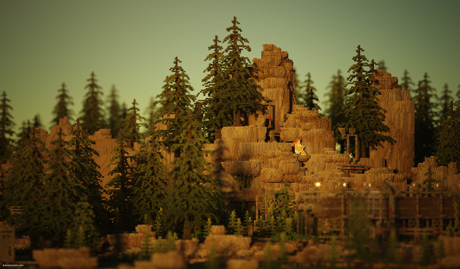 digitální, krajina, John Kearny, les, stromy, odpoledne, digitální umění