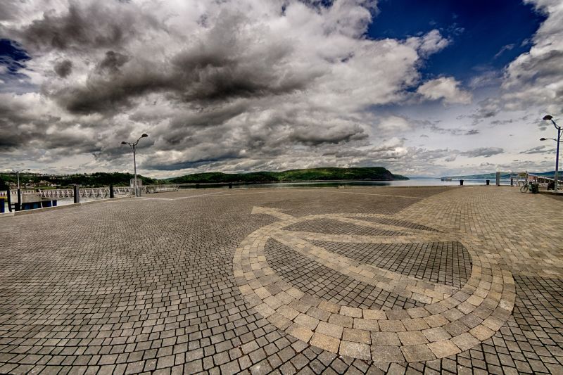 nebe, moře, voda, mrak, tělo z vody, pobřeží