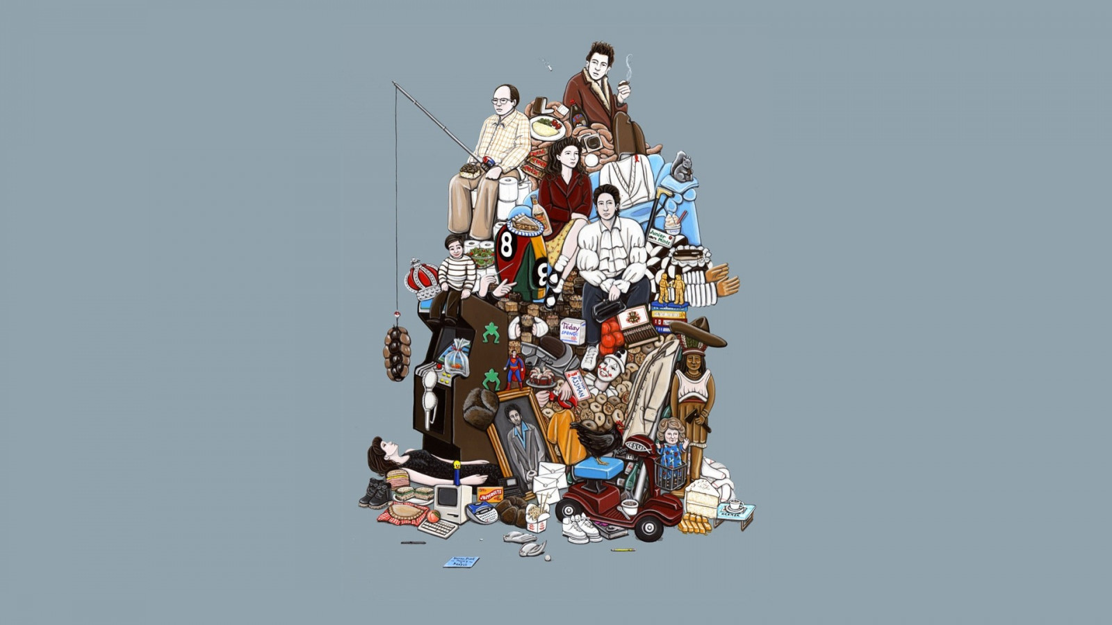 ilustrácie, Seinfeld, screenshot, vianočné dekorácie