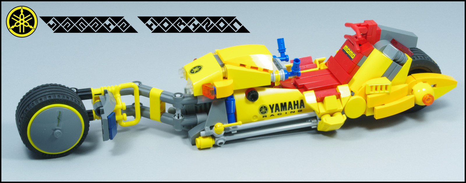 cyberpunk, motocykl, vozidlo, žlutý, LEGO, technika, Yamaha, Hračka, stroj, kolo, sf, automobilového designu, model auta, produkt, motorové vozidlo, stavební vybavení, thebrothersbrick, toy block, Tbb, product design, play vehicle