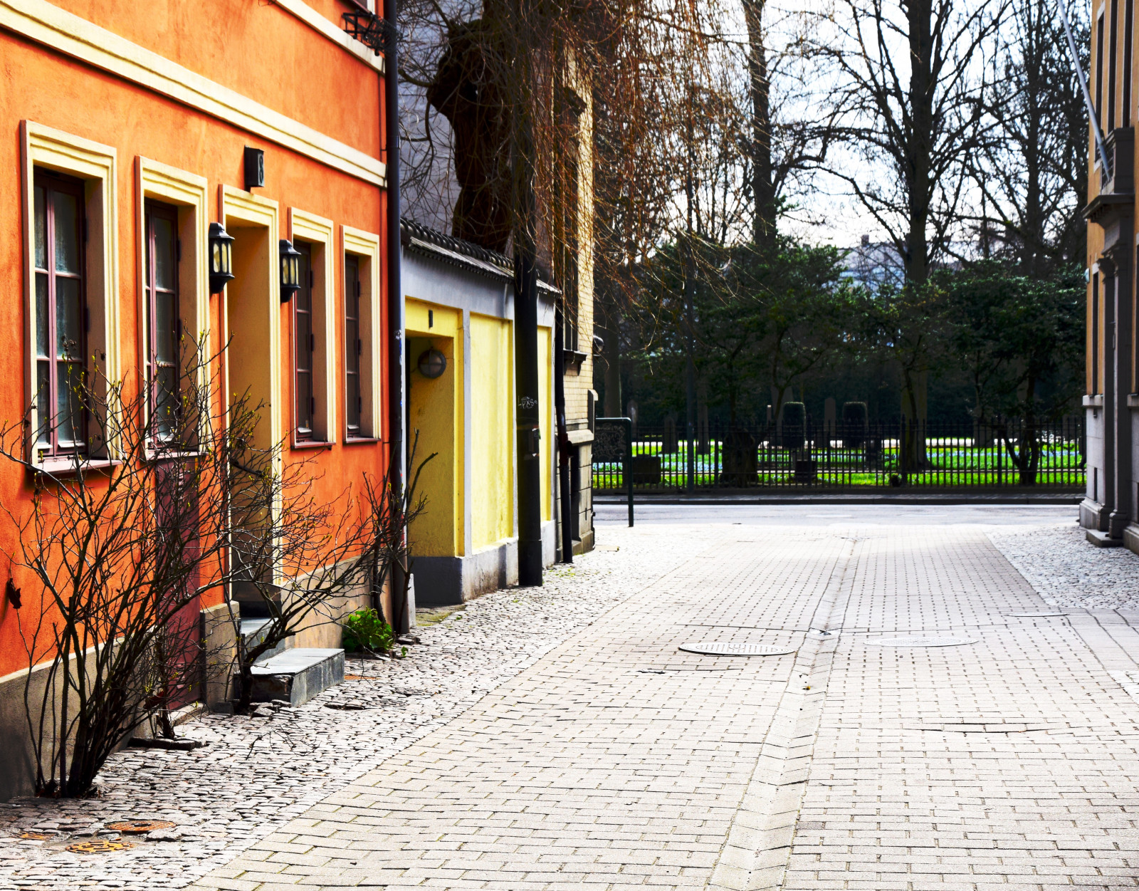 stromy, město, ulice, silnice, město, infrastruktura, pěší, centrum, barvy, alej, budovy, hřbitov, domy, gamlava ster, předměstí, chodník, fasáda, pruh, urban area, lidské osídlení, sousedství, obytný prostor, povrch vozovky