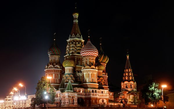 city,night,Moscow,Russia,Saint Basil's Cathedral,Kremlin