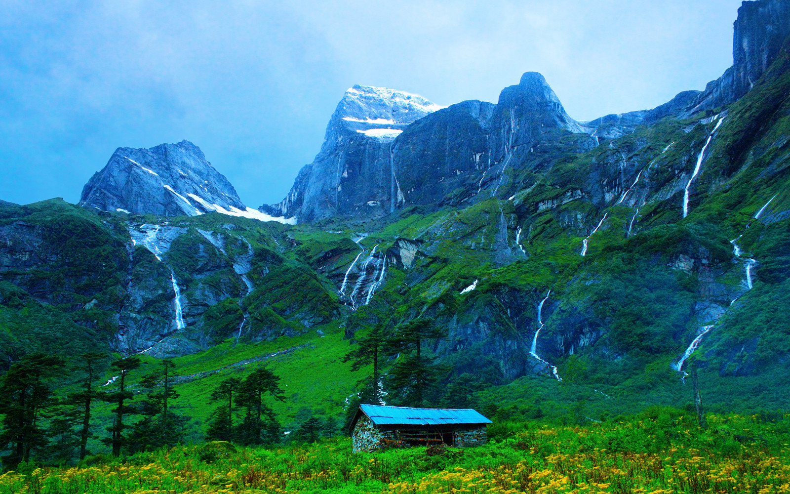 landskab, bjerge, natur, kabine, Nationalpark, fjorden, dal, bjergpasset, ødemark, Alperne, Himalaya, Nepal, plateau, Varun Valley, ryg, Terræn, bjerg, eng, bjergrige landskabsformer, landskabsform, geografisk funktion, bjergkæde, iskold landskabsform, cirque