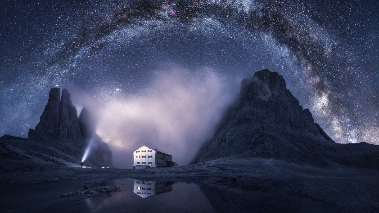 hvězdy, hory, mléčná dráha