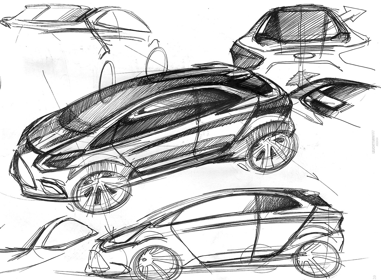 výkres, ilustrace, černobílý, umělecká díla, kresba tužkou, kreslená pohádka, Brod, 2012, netcarshow, netcar, obrázky vozidel, photo auto, Iosis MAX concept, skica, Černý a bílý, automobilového designu, postava výkres