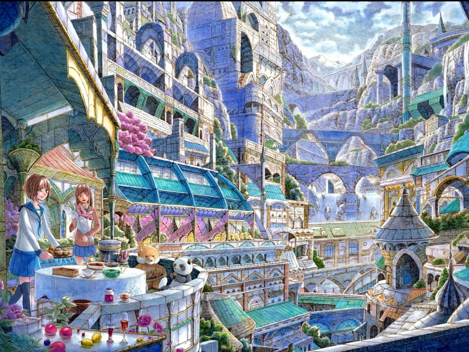 1920x1440 px, architettura, ARTE, artistico, opera d'arte, costruzione, città, città, fantasia, originale