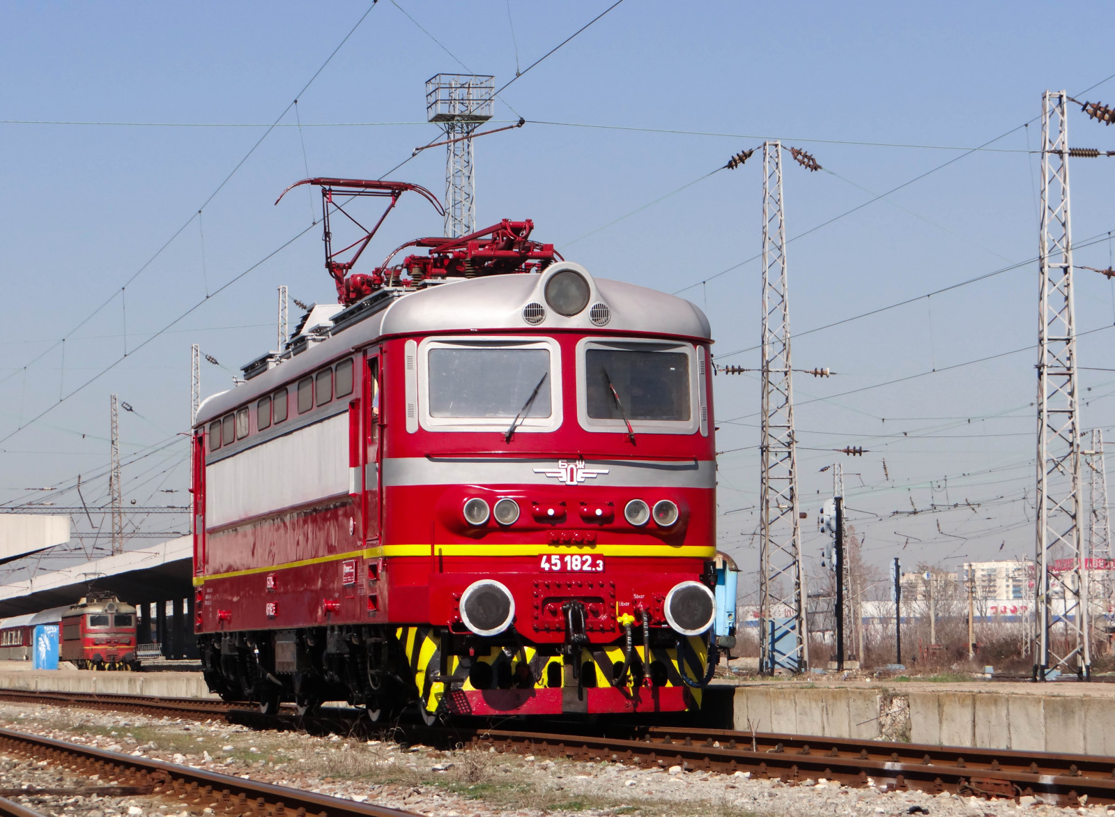 vozidlo, vlak, doprava, lokomotiva, elektřina, čerstvý, Skoda, dráha, pozemní vozidla, železniční doprava, kolejová vozidla, železniční vůz, BDZ, generálka, Mezdra, 45182, elektrická lokomotiva