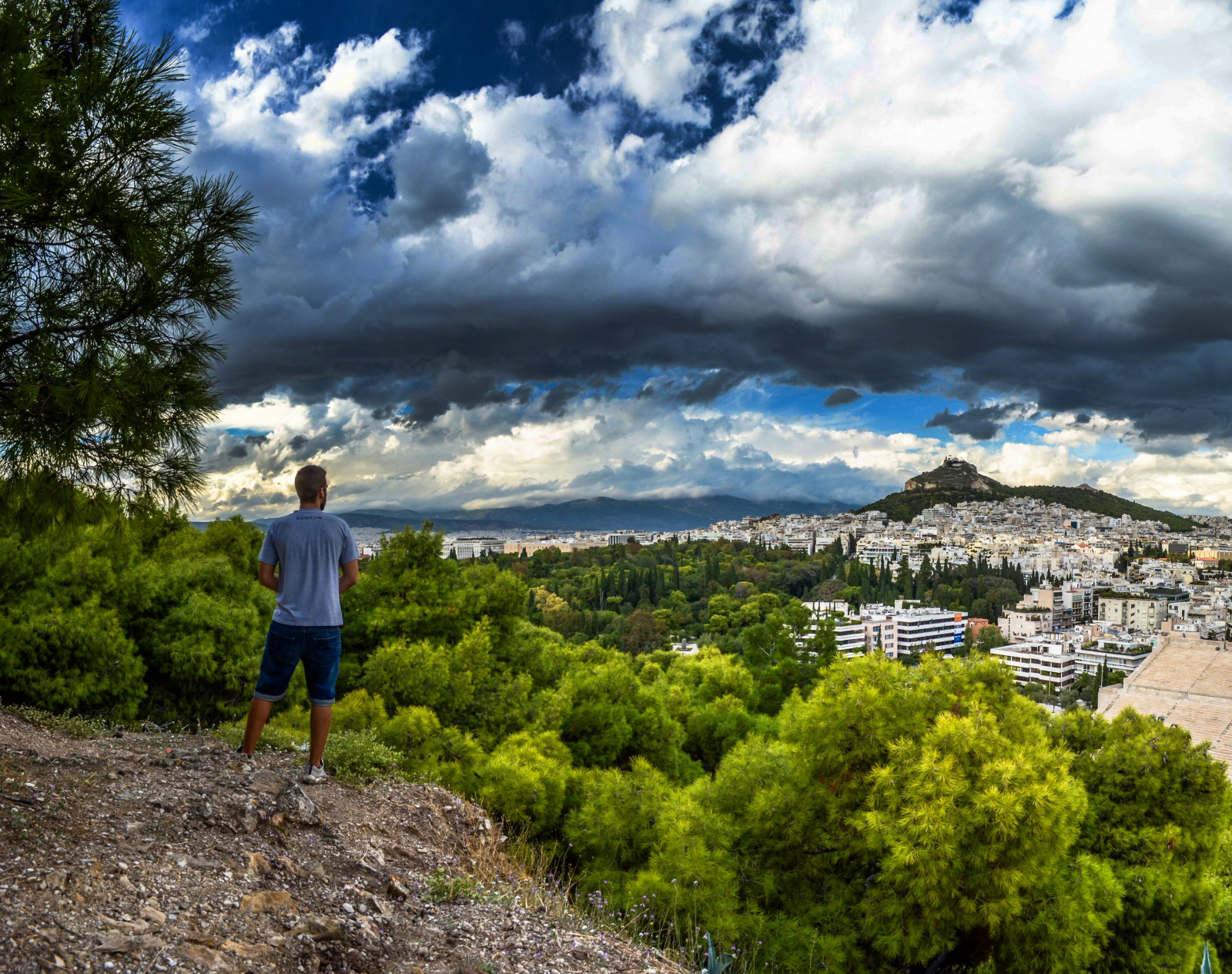 Wallpaper landscape, rock, nature, grass, sky, field, clouds, Tourism