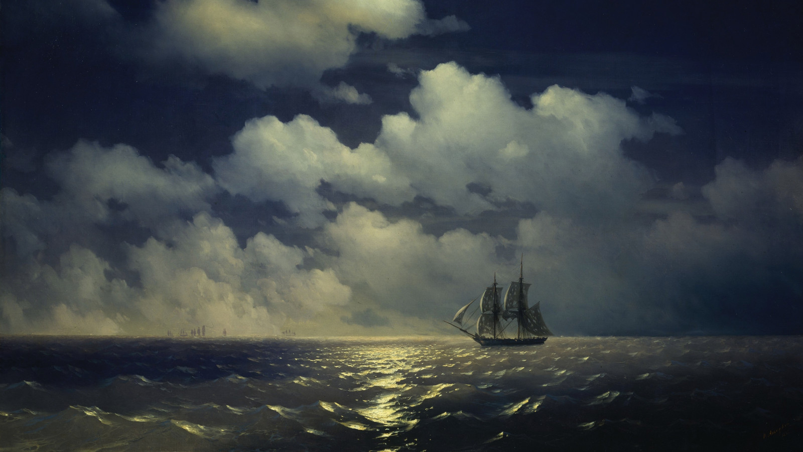 壁纸 : 帆船, ocean view, 伊万·阿瓦佐夫斯基, 云彩, 波浪, 平静的水域, Oil on canvas, 军舰, 俄罗斯海军 ...