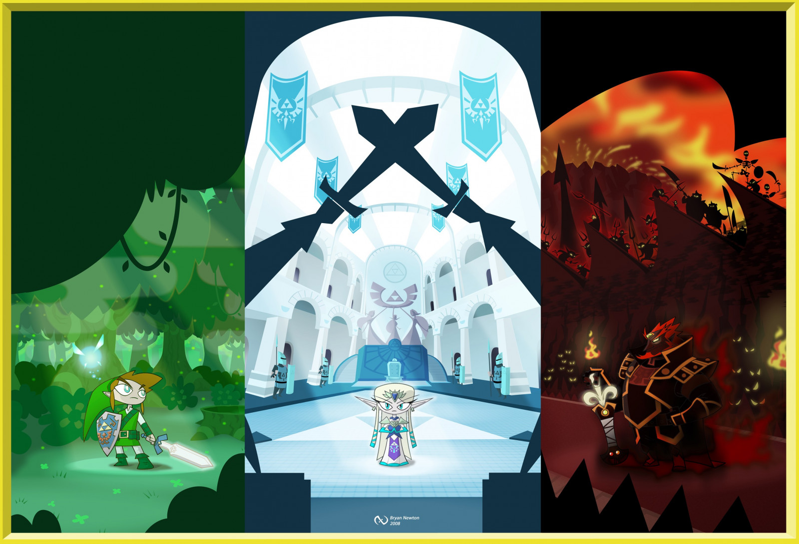 ábra, grafikai tervezés, technológia, világ, Zelda legendája, MŰVÉSZET, grafika, háttérképként, betűtípus, 2938x2002 px