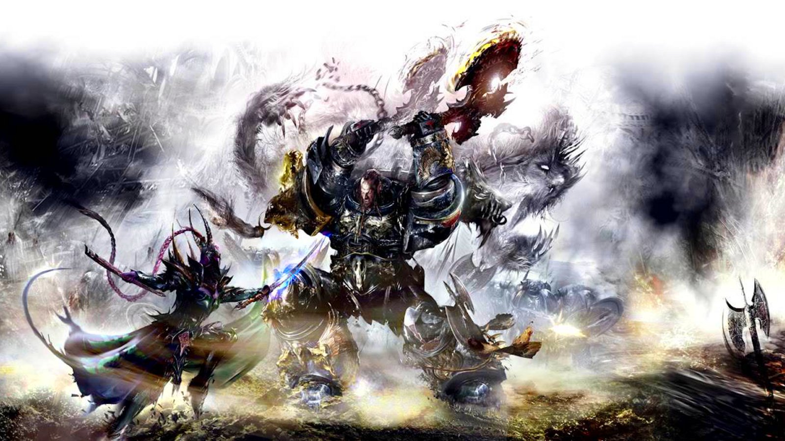 1600x900 px, action, foncé, fantaisie, Fi, combat, Sci, guerre, Warhammer, guerrier