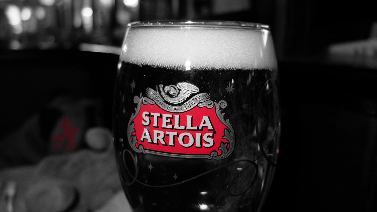 bílý, Černá, černobílý, selektivní barevné, napít se, sklenka, pivo, Stella Artois, Černý a bílý, monochromatické fotografování, alkoholický nápoj, pinta nás, Sklenice, tlustý, Pivní sklo, Ale