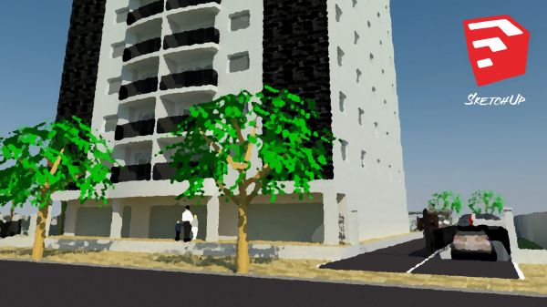 GNU,GIMP,oil painting,render,Architecture models,building
