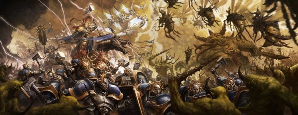 Warhammer,science fiction,power armor,war,high tech,magic