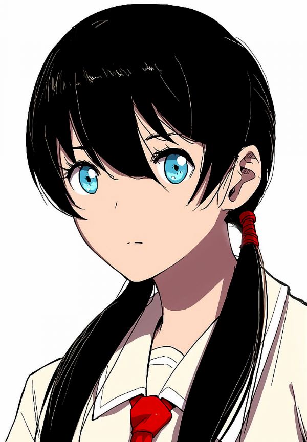 dark hair,Cultivator Against Hero Society,blue eyes,black hair,tie,red tie