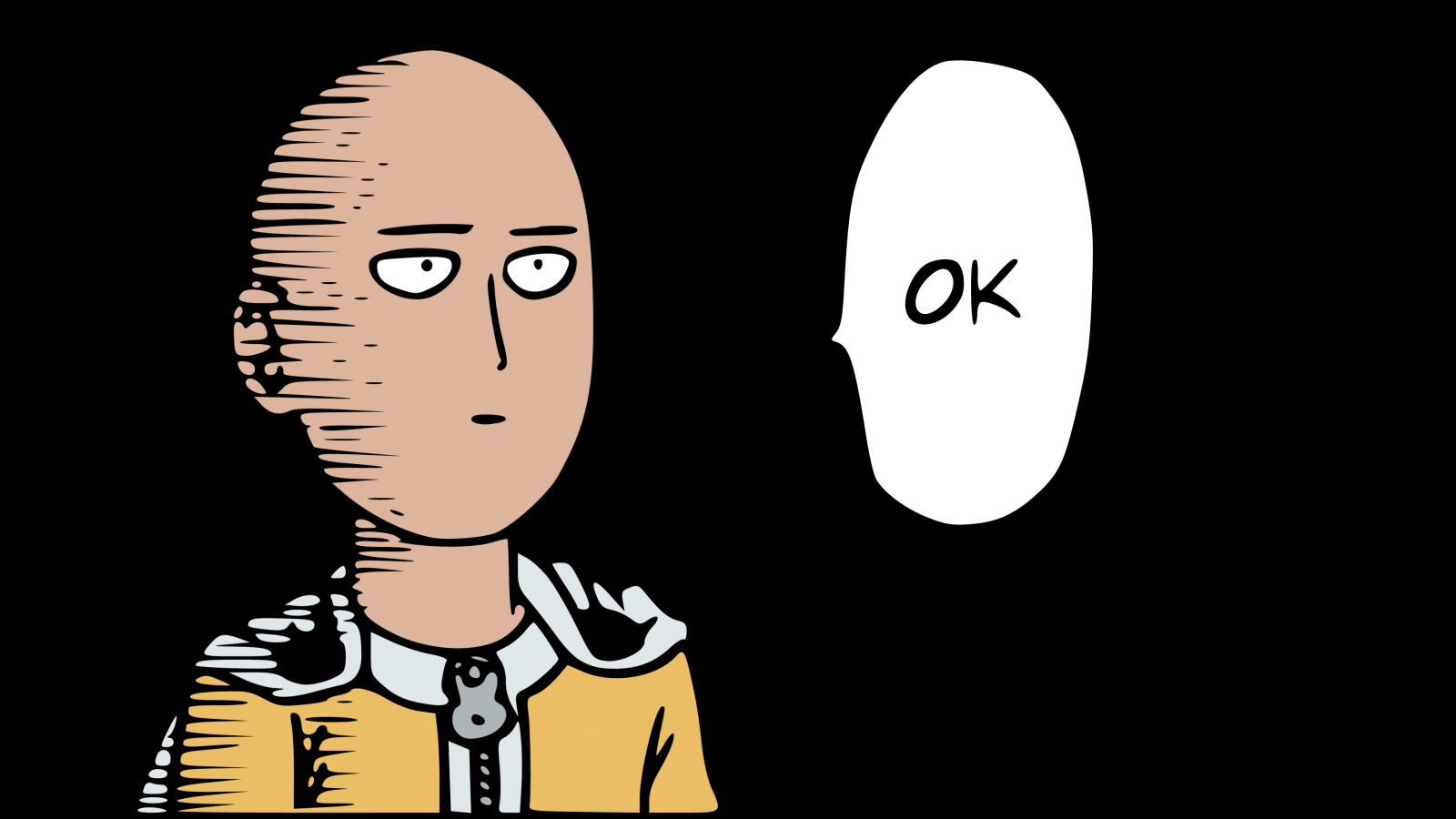 illustrazione, anime, cartone animato, Saitama, Un uomo con un pugno, marca, capo, font