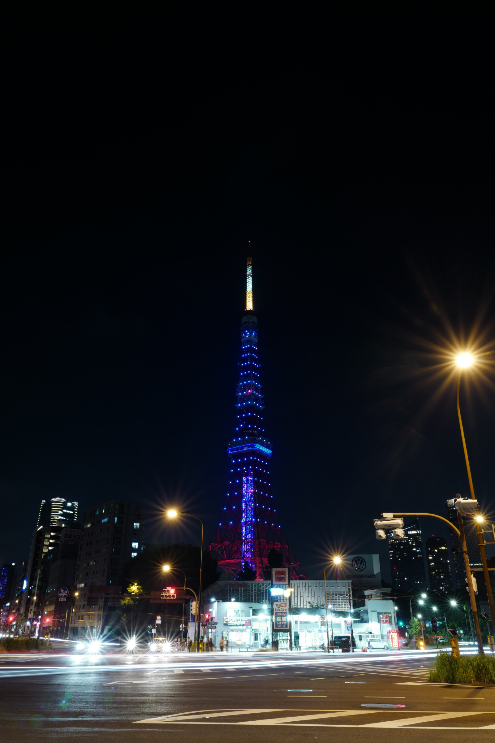 Japonsko, město, panoráma města, noc, architektura, panoráma, mrakodrap, večer, věž, soumrak, Leica, Tokio, jp, světlo, osvětlené, osvětlení, osvětlení, iki, mezník, Tokyo Tower, summilux, leicaq, summilux1728, q, 1728, akabanebashi, vánoční dekorace