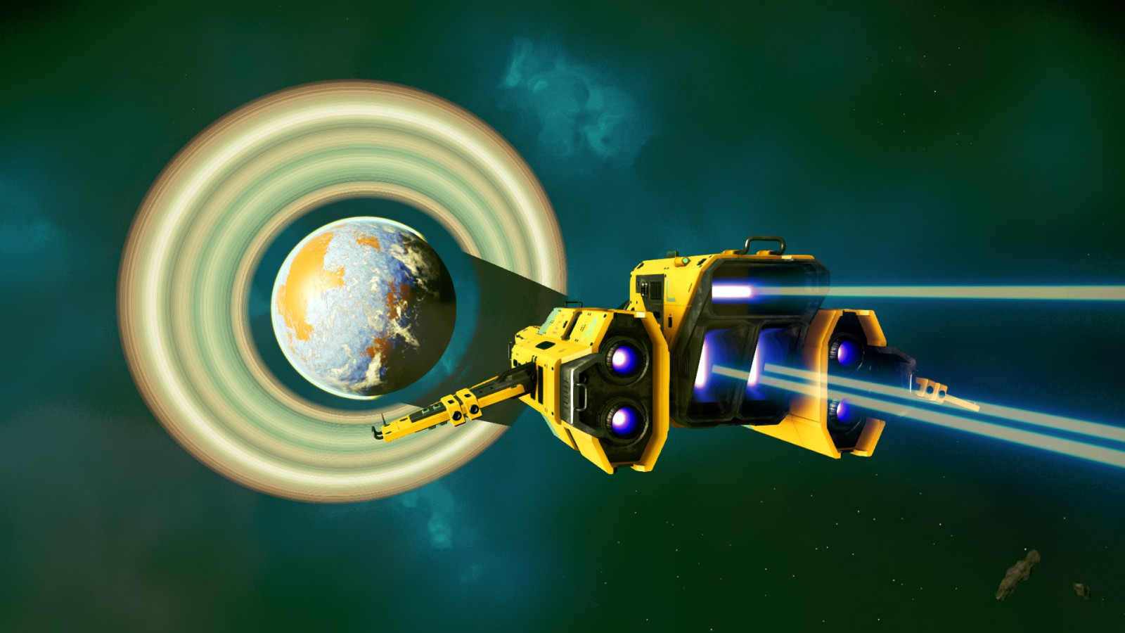 planeta, kosmická loď, amazing view, Žádný člověk se Sky