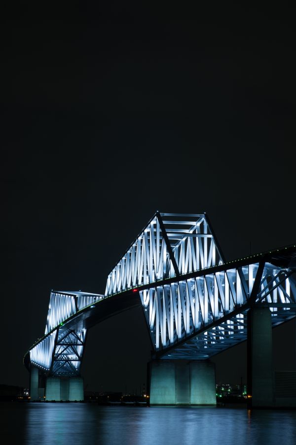Japan,monochrome,night,architecture,reflection,symmetry