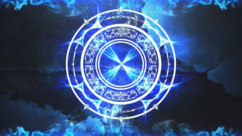 デジタルアート, 対称, 夜, 青, サークル, 光 デジタルアート, 対称, 夜, 青, サークル, 光