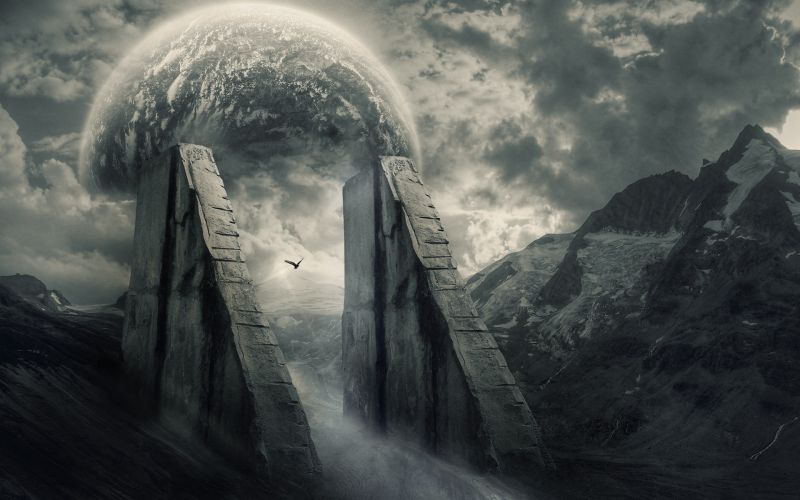 slunečnímu záření, černobílý, fantasy umění, krajina, planeta, umělecká díla slunečnímu záření, černobílý, fantasy umění, krajina, planeta, umělecká díla