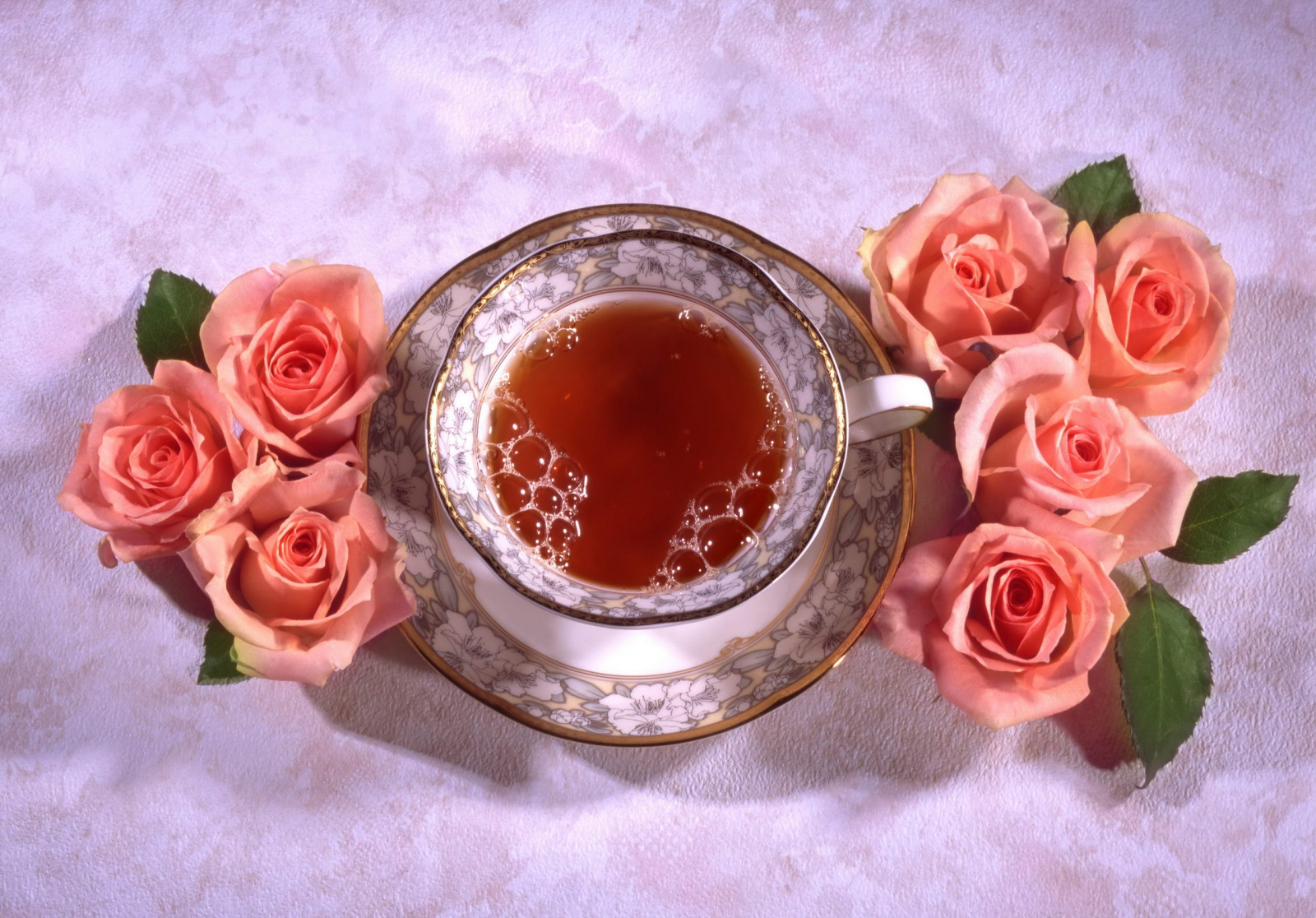 Wallpaper food, flowers, red, tea, pink, plates, petal, cups, land