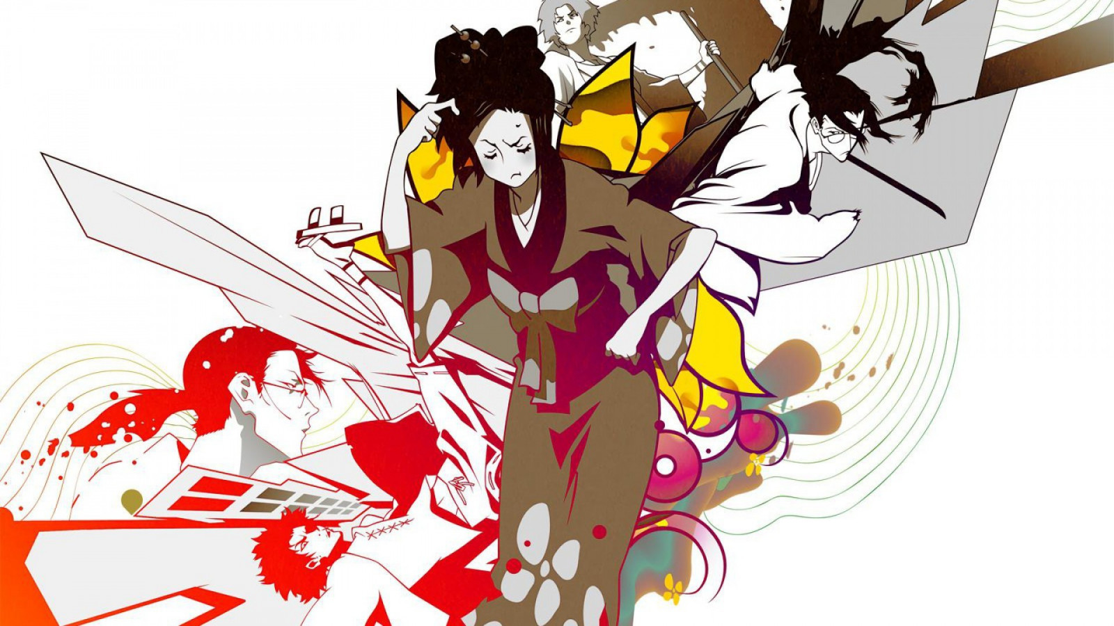 ilustrace, anime, kreslená pohádka, komiks, Samurai Champloo, FUU, Jin Samurai Champloo, Mugen, mangaka, komiks