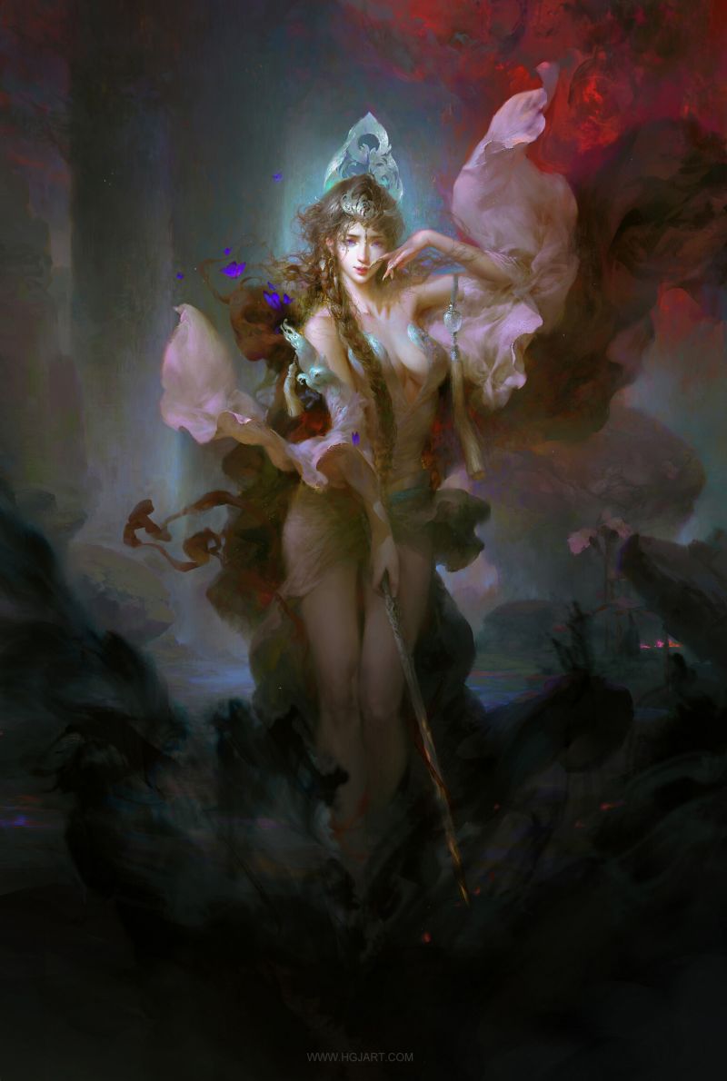 obra de arte,ArtStation,Fantasia arte,Menina de fantasia