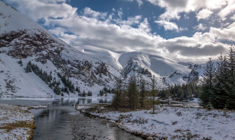風景, 山々, 湖, 自然, 雪, 冬 風景, 山々, 湖, 自然, 雪, 冬