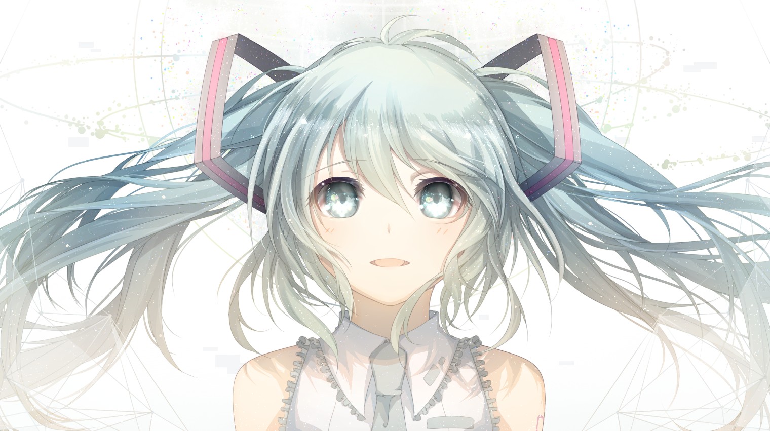 1520x851 px, aqua oči, aqua hair, Hatsune Miku, twintails, Vocaloid